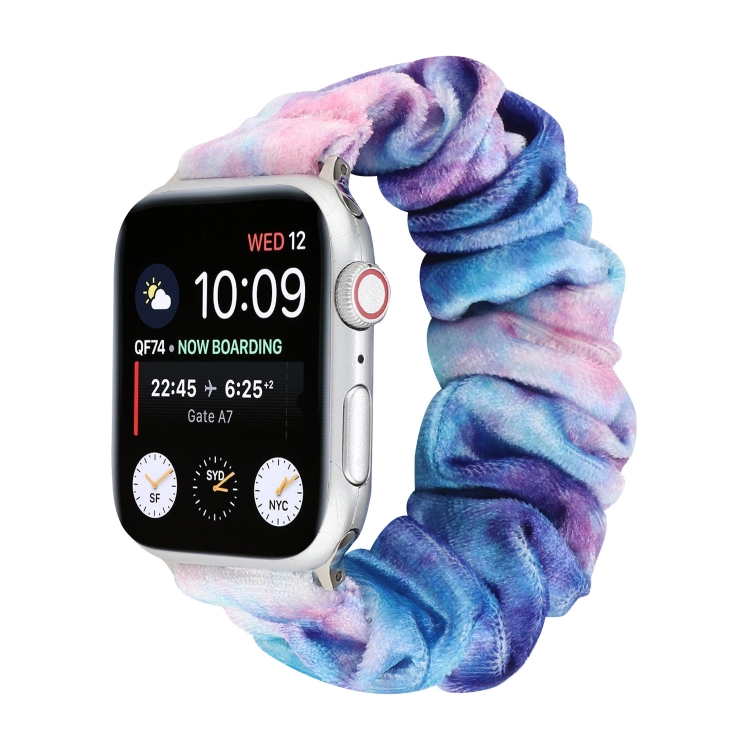 Flannel Hair Ring Strap Watch Band For Apple Watch Series 9&8&7 41mm / SE 3&SE 2&6&SE&5&4 40mm / 3&2&1 38mm(15)