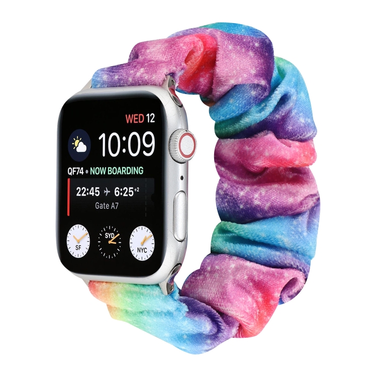 Flannel Hair Ring Strap Watch Band For Apple Watch Series 9&8&7 41mm / SE 3&SE 2&6&SE&5&4 40mm / 3&2&1 38mm(16)
