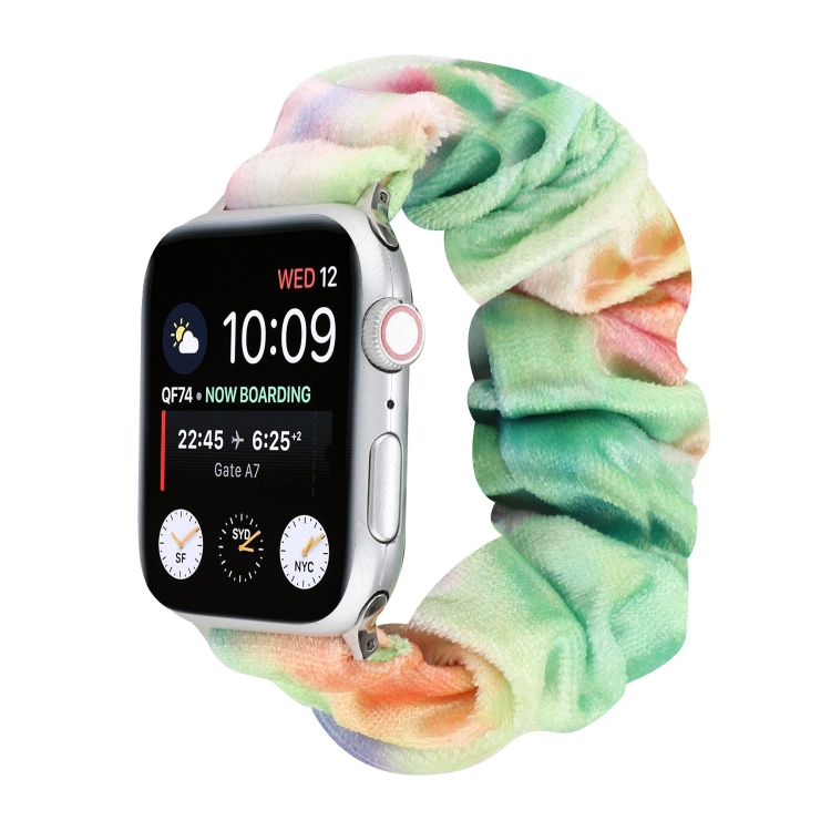 Flannel Hair Ring Strap Watch Band For Apple Watch Series 9&8&7 41mm / SE 3&SE 2&6&SE&5&4 40mm / 3&2&1 38mm(18)
