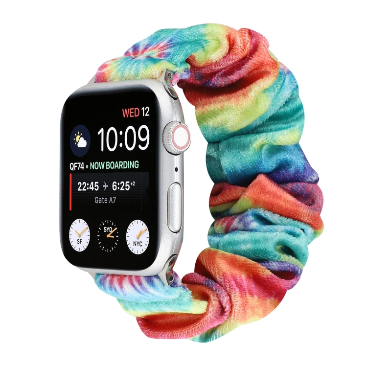 Flannel Hair Ring Strap Watch Band For Apple Watch Series 9&8&7 41mm / SE 3&SE 2&6&SE&5&4 40mm / 3&2&1 38mm(19)
