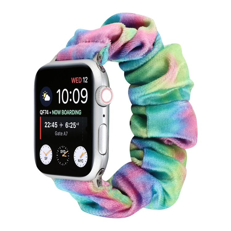 Flannel Hair Ring Strap Watch Band For Apple Watch Series 9&8&7 41mm / SE 3&SE 2&6&SE&5&4 40mm / 3&2&1 38mm(21)