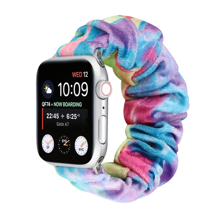 Flannel Hair Ring Strap Watch Band For Apple Watch Series 9&8&7 41mm / SE 3&SE 2&6&SE&5&4 40mm / 3&2&1 38mm(22)
