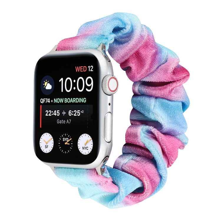 Flannel Hair Ring Strap Watch Band For Apple Watch Series 9&8&7 41mm / SE 3&SE 2&6&SE&5&4 40mm / 3&2&1 38mm(23)