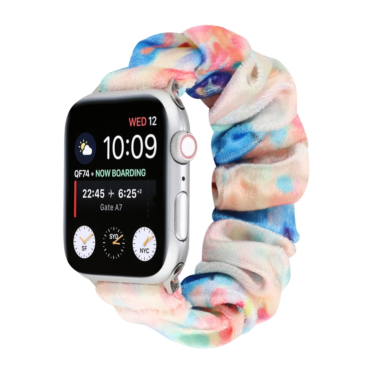 Flannel Hair Ring Strap Watch Band For Apple Watch Series 9&8&7 41mm / SE 3&SE 2&6&SE&5&4 40mm / 3&2&1 38mm(3)