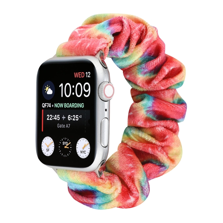 Flannel Hair Ring Strap Watch Band For Apple Watch Series 9&8&7 41mm / SE 3&SE 2&6&SE&5&4 40mm / 3&2&1 38mm(6)