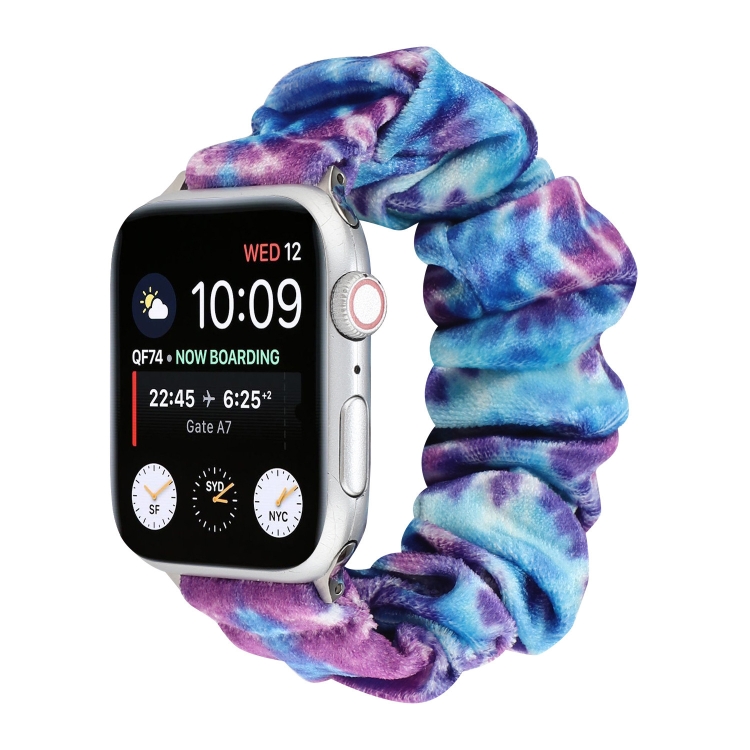 Flannel Hair Ring Strap Watch Band For Apple Watch Series 9&8&7 41mm / SE 3&SE 2&6&SE&5&4 40mm / 3&2&1 38mm(7)