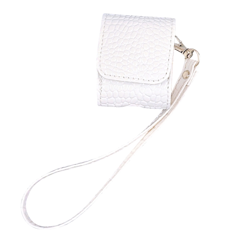 For AirPods 1 / 2 Crocodile Texture Earphones Protective Case(White)