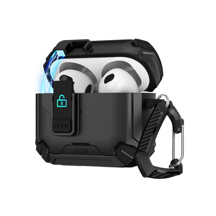 For AirPods 1 / 2 Two Color MagSafe Magnetic Holder Earphone Case(Black)