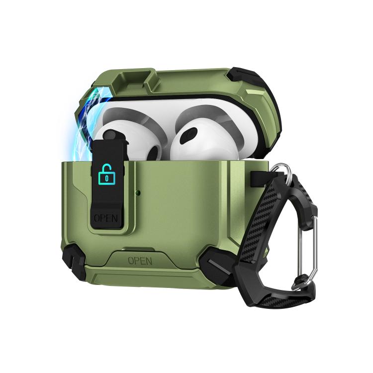 For AirPods 1 / 2 Two Color MagSafe Magnetic Holder Earphone Case(Black Army Green)