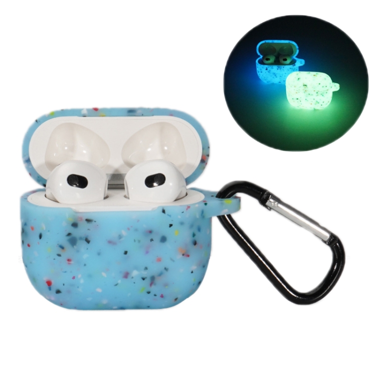 For AirPods 1/2 Bluetooth Earphone Silicone Case(Luminous Blue)