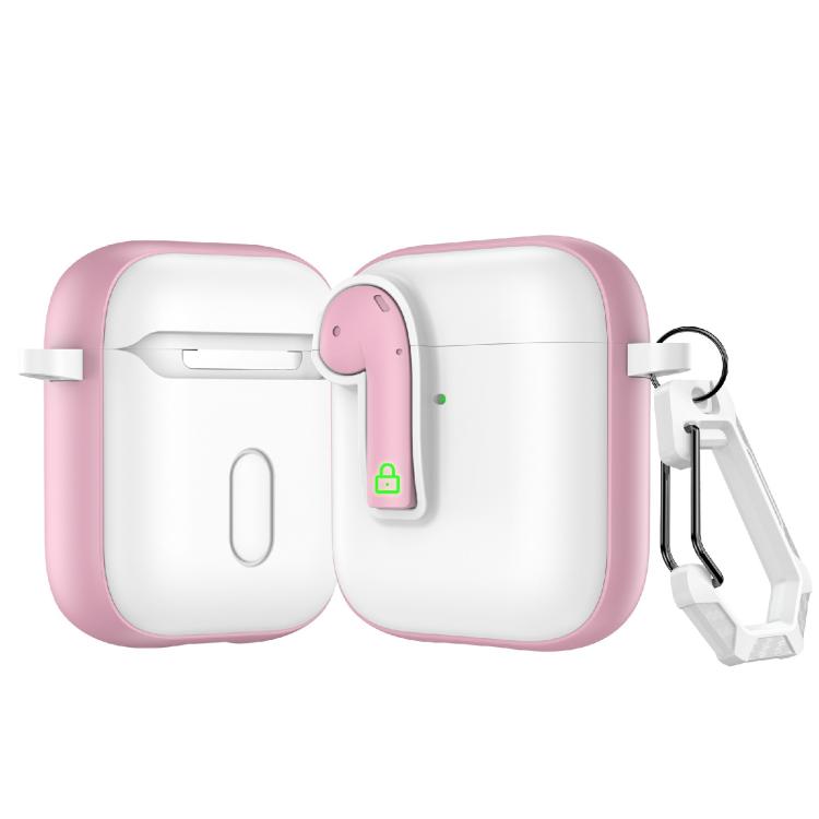 For AirPods 2 Colorful Lock Earphones Protective Case(Pink)