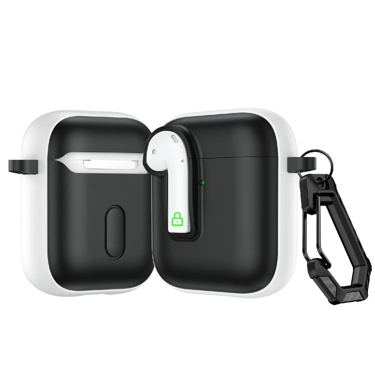 For AirPods 2 Colorful Lock Earphones Protective Case(White)