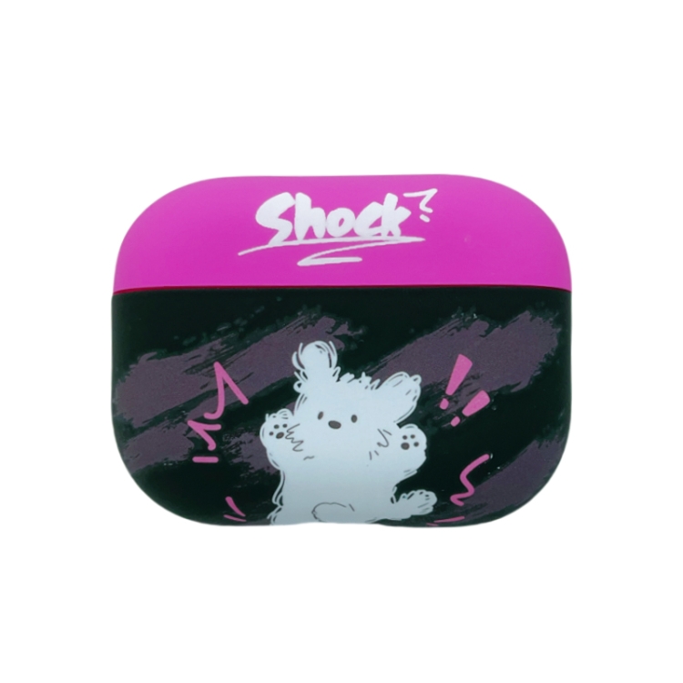 For AirPods Pro 2 Cat and Dog Pattern Earbuds Box Frosted TPU Case(Shocking Dog)