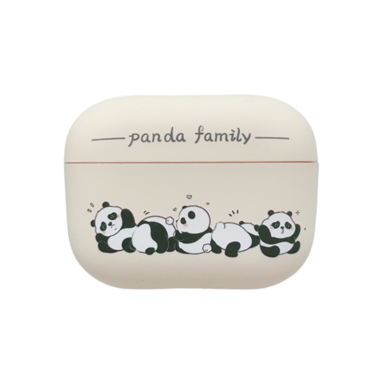 For AirPods Pro 2 Panda Pattern Earbuds Box Frosted TPU Case(Panda Family)