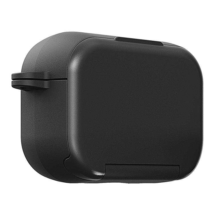 For AirPods Pro 3 Mirror Stand Silicone Earphones Protective Case(Black)