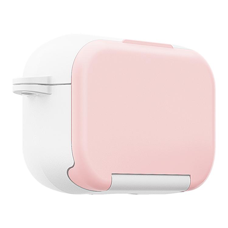 For AirPods Pro 3 Mirror Stand Silicone Earphones Protective Case(Pink)
