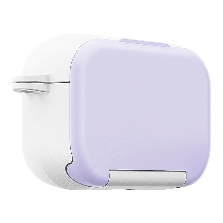 For AirPods Pro 3 Mirror Stand Silicone Earphones Protective Case(Purple)