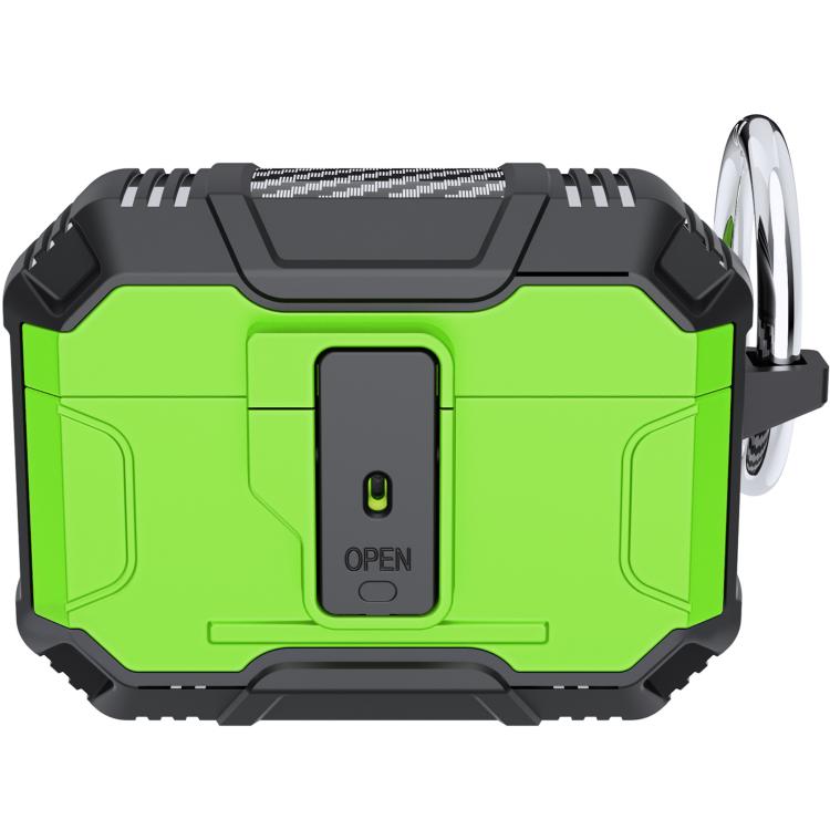 For AirPods Pro 3 Non-slip TPU+PC Shockproof Earphones Case with Hook(Mint Green)