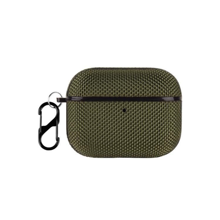 For AirPods Pro 3 Nylon Waterproof Wireless Earphone One-piece Case with Hook(Army Green)