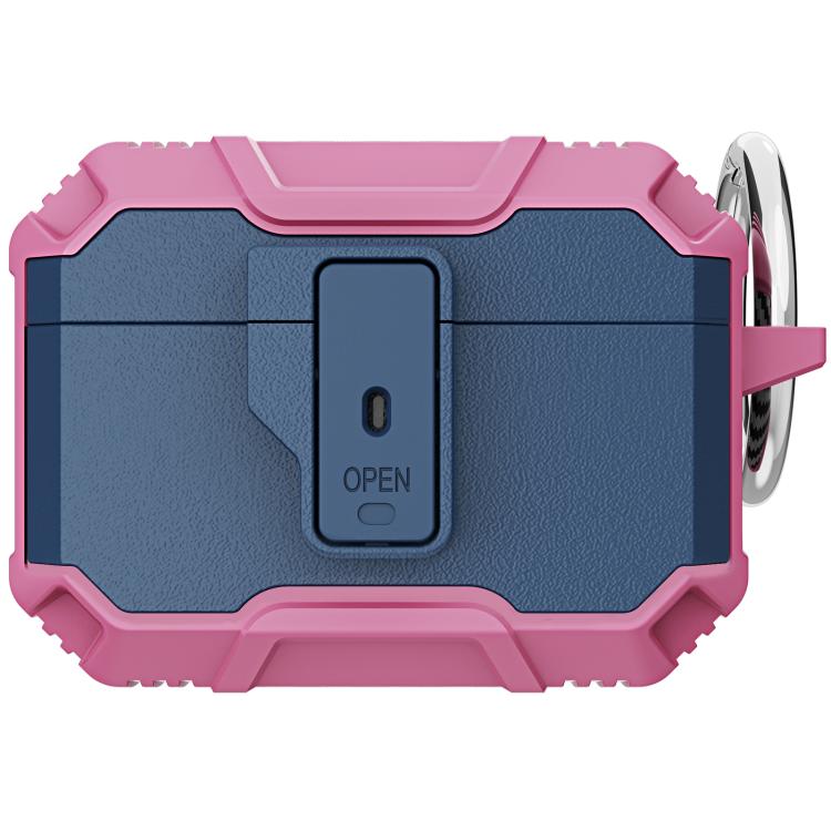 For AirPods Pro 3 TPU + PC Shockproof Earphones Case with Hook(Blue+Pink)