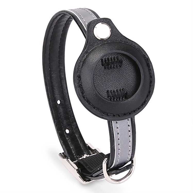 For AirTag 2nd Gen / AirTag 1st Gen Tracker Protective Cover Pet PU Collar, Specification: S(Black)