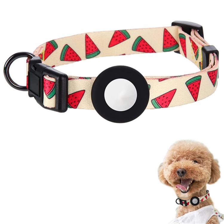 For AirTag 2nd Gen / AirTag 1st Gen Tracker Waterproof Silicone Case Pet Collar Cats Dog Neck Collar, Size: L(Watermelon)