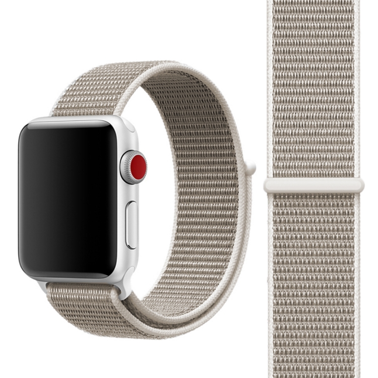 For Apple Watch 42mm / 41mm / 40mm / 38mm Simple Fashion Nylon Watch Band with Magic Stick(Light Grey)