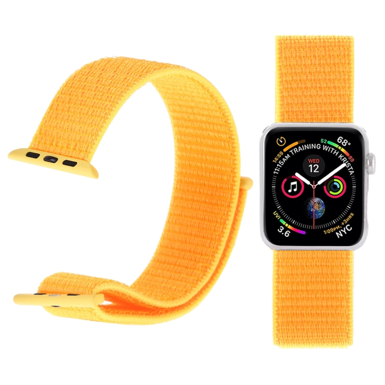 For Apple Watch 42mm / 41mm / 40mm / 38mm Simple Fashion Nylon Watch Band with Magic Stick(Yellow)