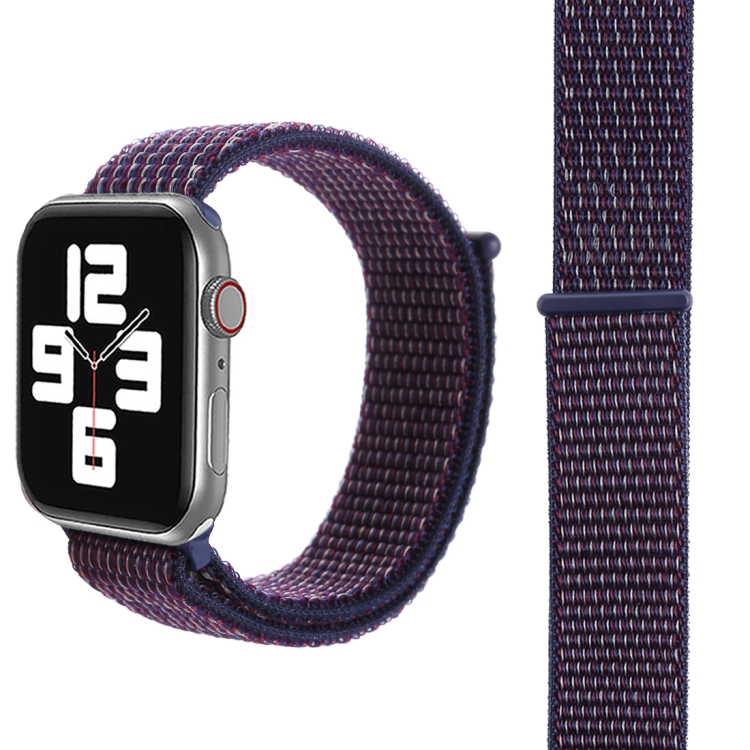 For Apple Watch 46mm / 49mm / 45mm / 44mm Simple Fashion Nylon Watch Band with Magic Stick(Dark Purple)