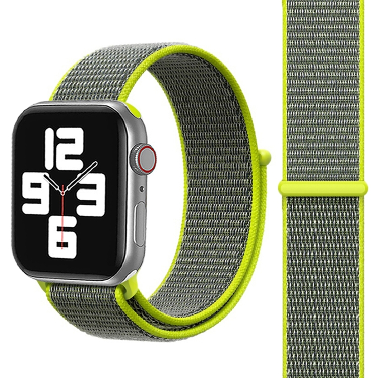 For Apple Watch 46mm / 49mm / 45mm / 44mm Simple Fashion Nylon Watch Band with Magic Stick(Green)