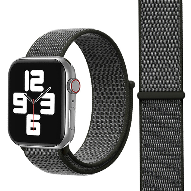 For Apple Watch 46mm / 49mm / 45mm / 44mm Simple Fashion Nylon Watch Band with Magic Stick(Grey)