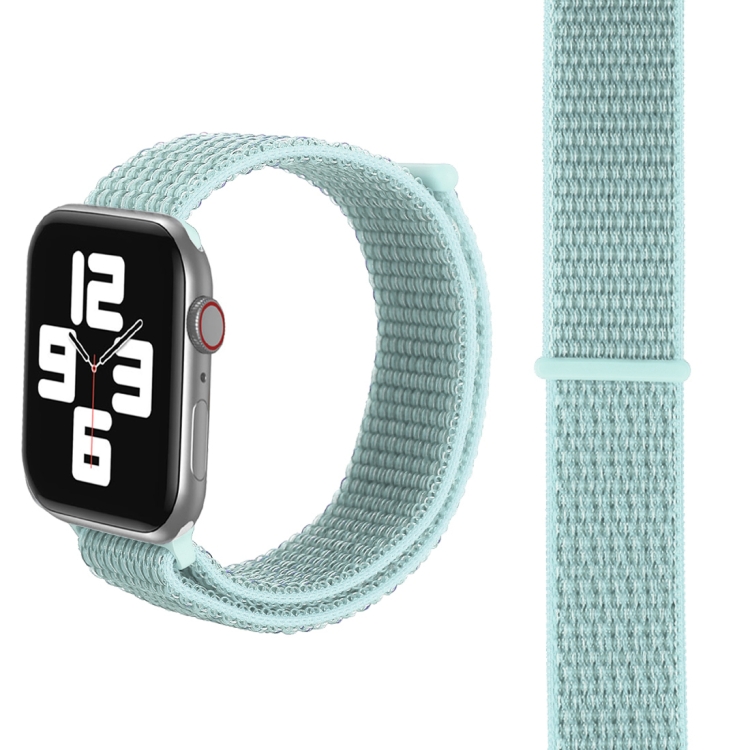 For Apple Watch 46mm / 49mm / 45mm / 44mm Simple Fashion Nylon Watch Band with Magic Stick(Grey Green)