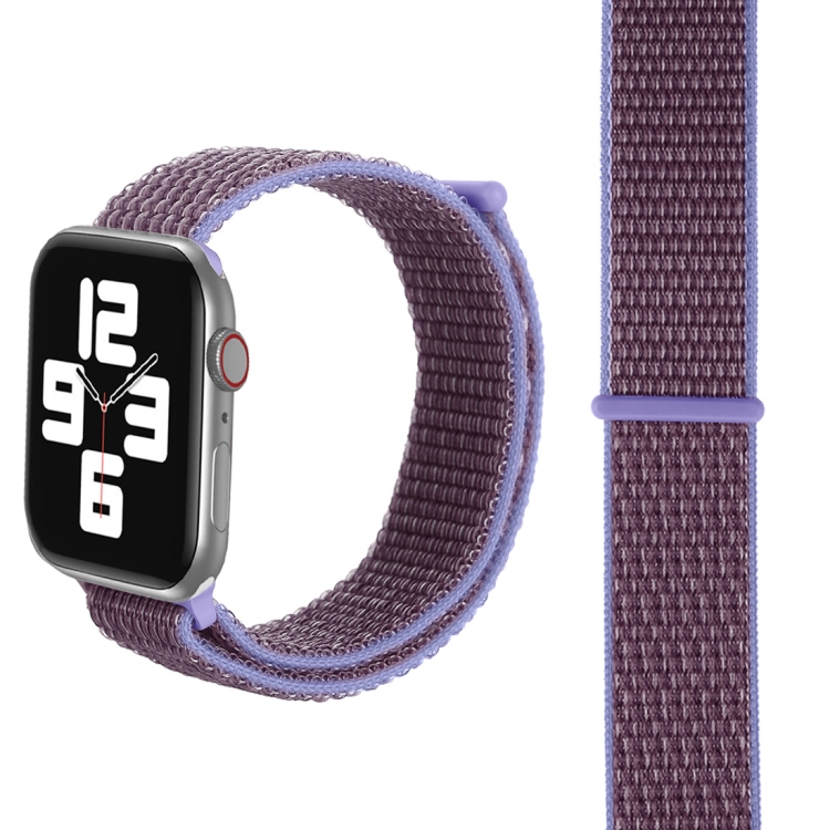 For Apple Watch 46mm / 49mm / 45mm / 44mm Simple Fashion Nylon Watch Band with Magic Stick(Light Purple)