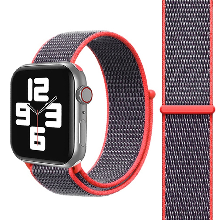 For Apple Watch 46mm / 49mm / 45mm / 44mm Simple Fashion Nylon Watch Band with Magic Stick(Magenta)