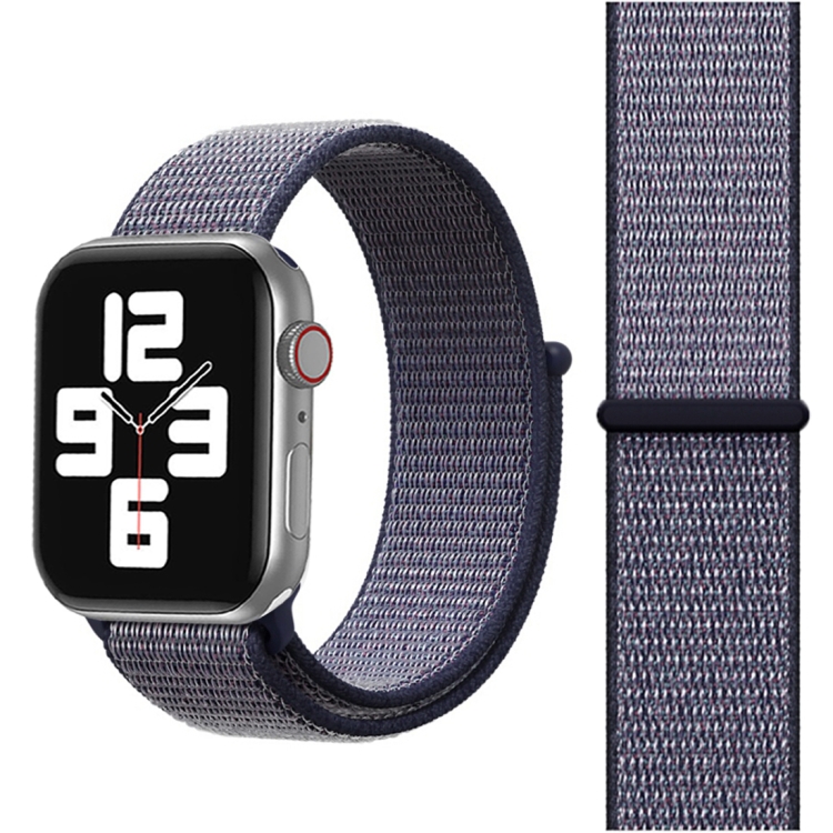 For Apple Watch 46mm / 49mm / 45mm / 44mm Simple Fashion Nylon Watch Band with Magic Stick(Navy Blue)
