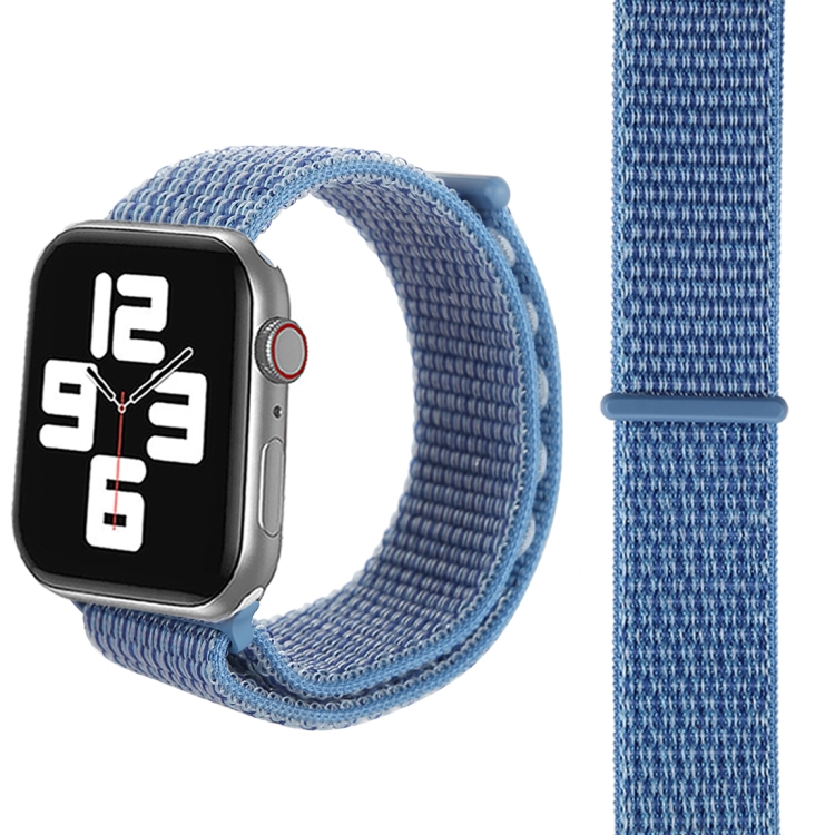 For Apple Watch 46mm / 49mm / 45mm / 44mm Simple Fashion Nylon Watch Band with Magic Stick(Peacock Blue)