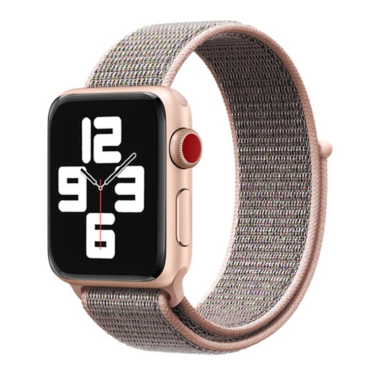 For Apple Watch 46mm / 49mm / 45mm / 44mm Simple Fashion Nylon Watch Band with Magic Stick(Pink)