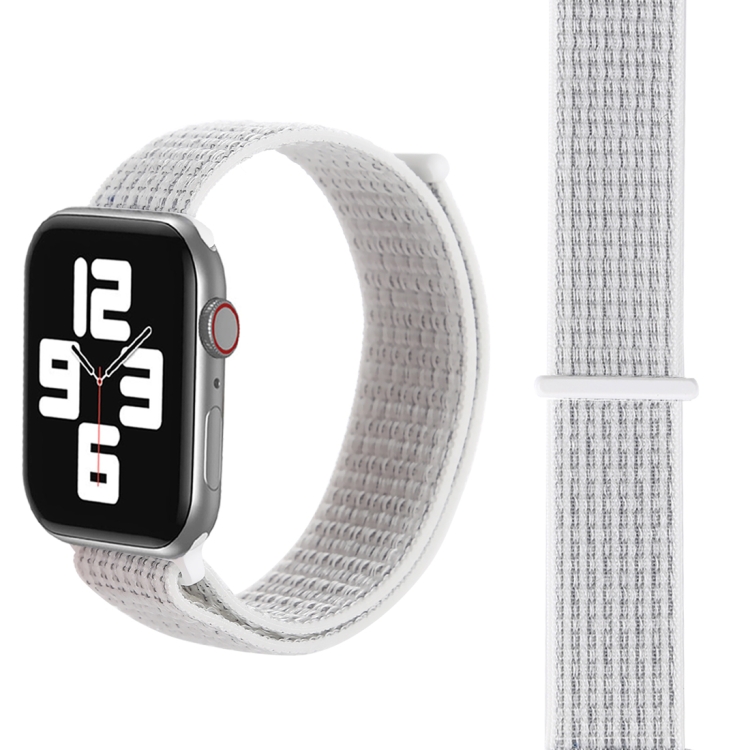 For Apple Watch 46mm / 49mm / 45mm / 44mm Simple Fashion Nylon Watch Band with Magic Stick(Silver)