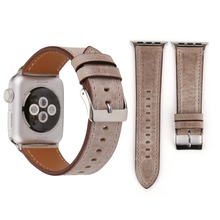 For Apple Watch Series 10 42mm / 9&8&7 41mm / SE 3&SE 2&6&SE&5&4 40mm / 3&2&1 38mm Fresh Style Genuine Leather Watch Band(Brown)