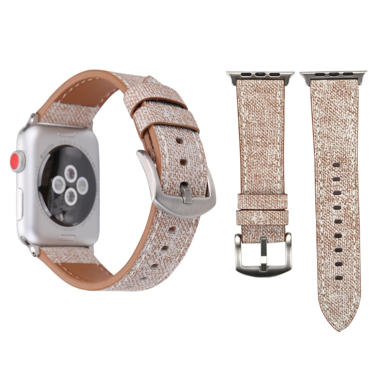 For Apple Watch Ultra 49mm&Watch Ultra 2 49mm / Series 10 46mm / 9&8&7 45mm / SE 3&SE 2&6&SE&5&4 44mm / 3&2&1 42mm Simple Fashion Genuine Leather Cowboy Pattern Watch Band(Light Grey)