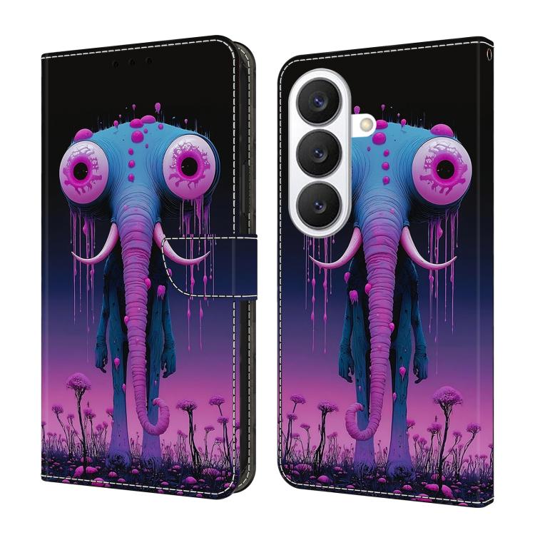 For Galaxy S26 5G Crystal-Like Painted Vegan Leather Phone Case(Long Nosed Elephant)