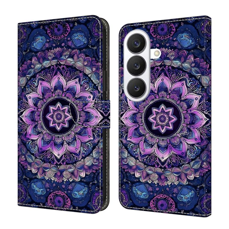 For Galaxy S26 5G Crystal-Like Painted Vegan Leather Phone Case(Purple Datura)