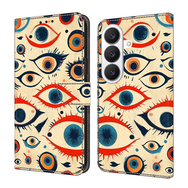 For Galaxy S26 5G Crystal-Like Painted Vegan Leather Phone Case(Retro Eyes)