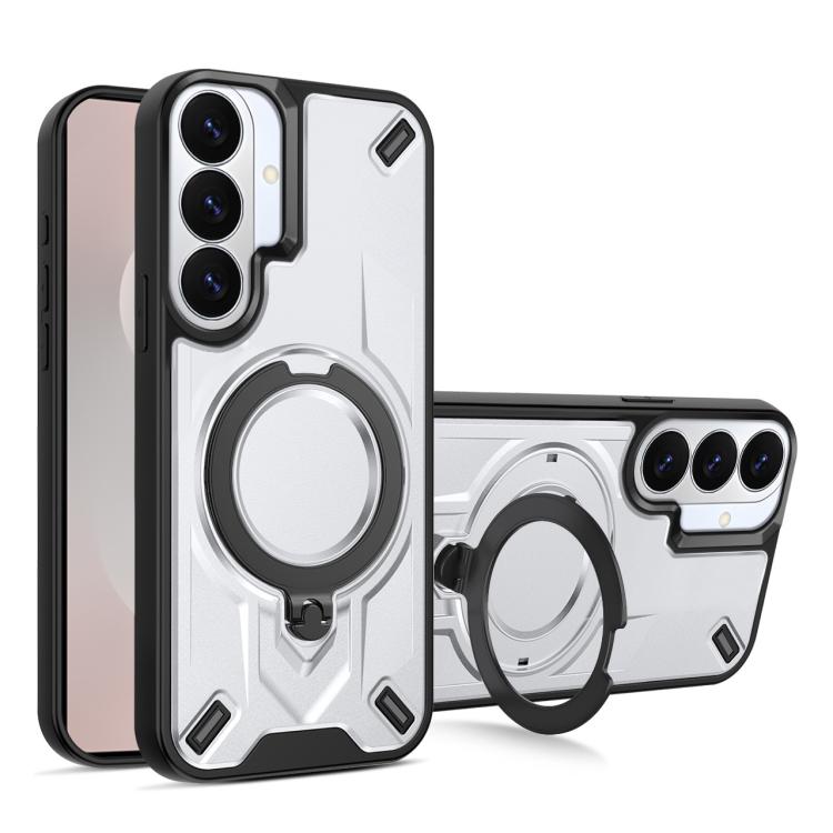 For Galaxy S26 5G Dijia Rotating Bracket Magnetic Phone Case(Silver)