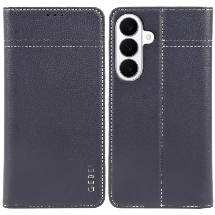 For Galaxy S26 5G GEBEI Top-grain Horizontal Flip Leather Phone Case(Blue)