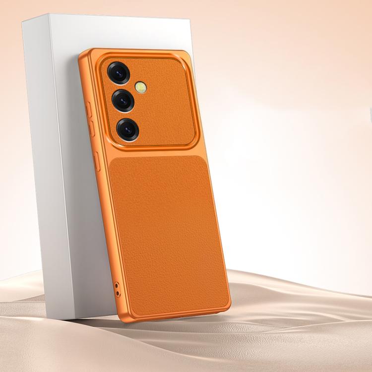 For Galaxy S26 5G Lambskin Series Skin Feel Shockproof Phone Case(Orange)