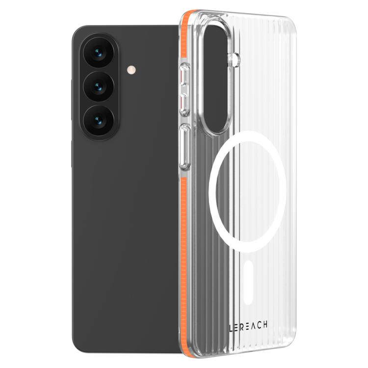 For Galaxy S26 5G LeReach TOC Icicle Series Ice Mist Double-Sided Non-Slip Magnetic Phone Case(Orange)