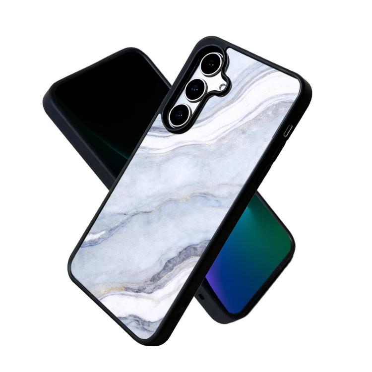For Galaxy S26 5G Marble Pattern Magnetic Phone Case(Blue Gold Sand Marble)