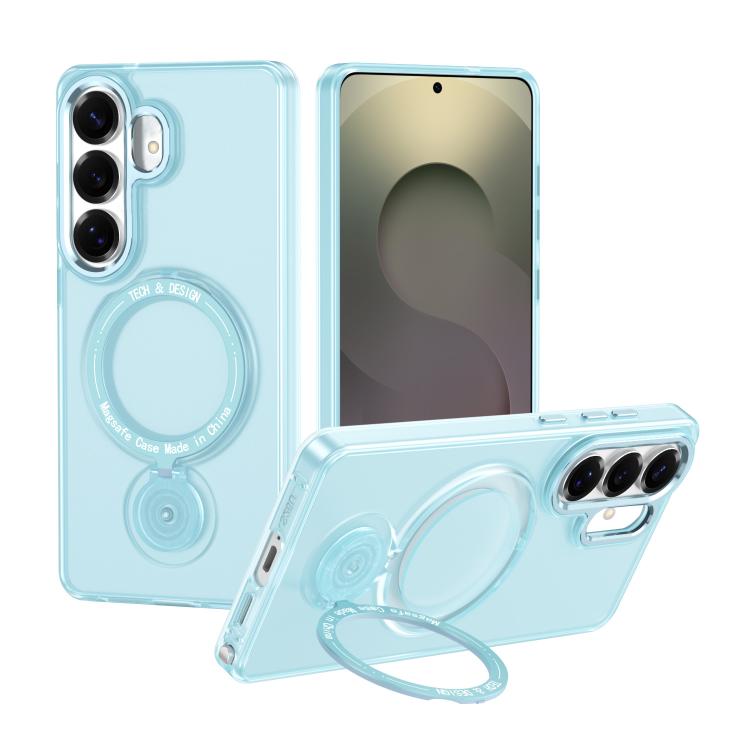 For Galaxy S26 5G Rotation Holder MagSafe Phone Case(Blue)