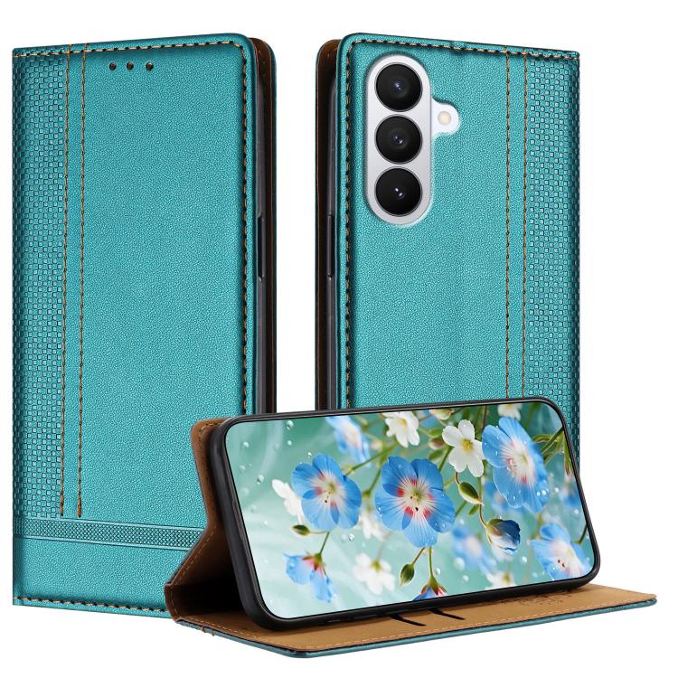 For Galaxy S26 5G Stitching Design Scratch-Resistant Vegan Leather Phone Case(Green)
